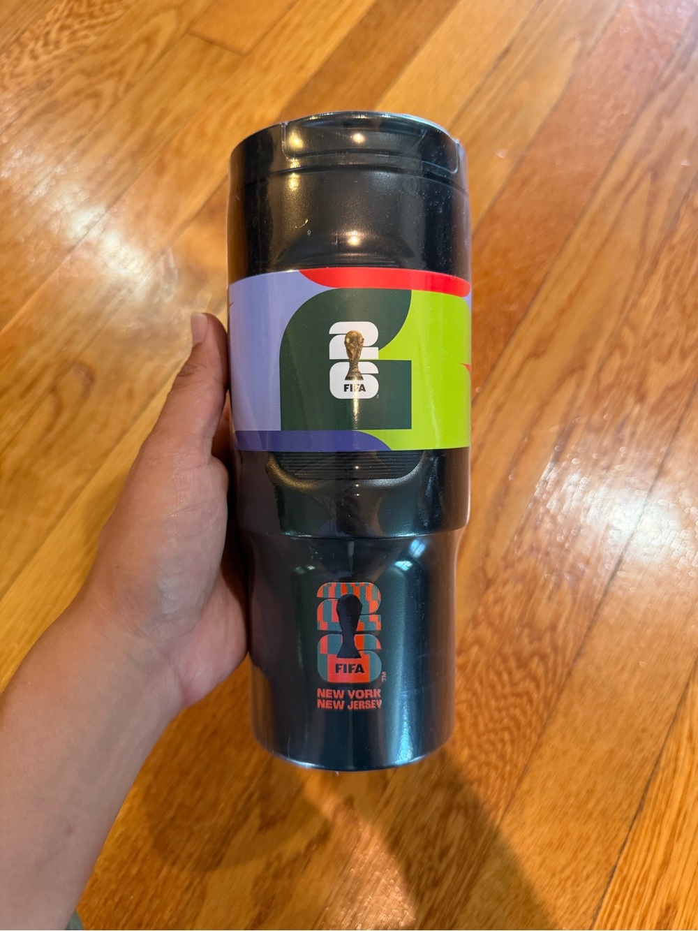 FIFA Branded Black Travel Coffee Tumbler